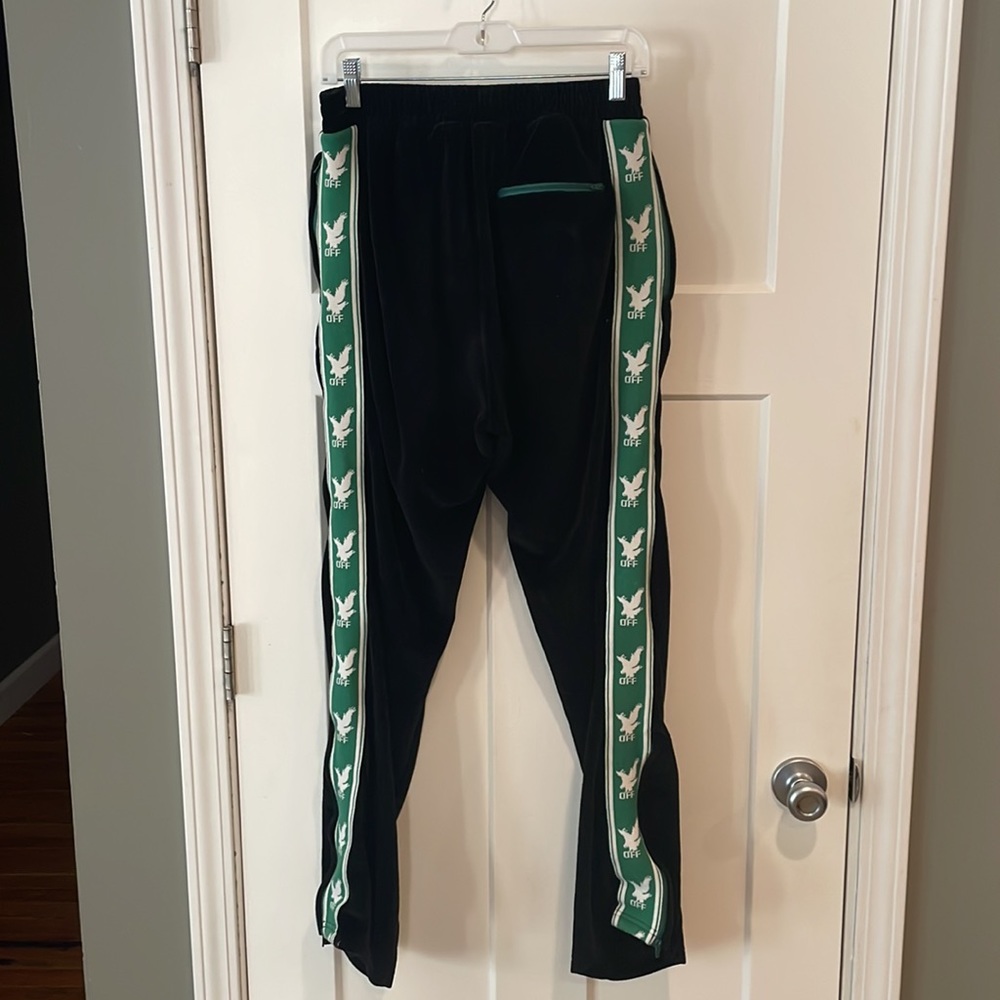 Off-White c/o Virgil Abloh Main Label black with green sweat pants